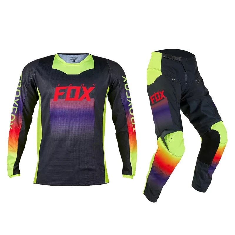 Бесплатная доставка, футболка и брюки для внедорожника MX Racing Motocross Combo 180 Flora, мотоциклетный велосипед MTB DH Enduro, Мужской комплект снаряжения