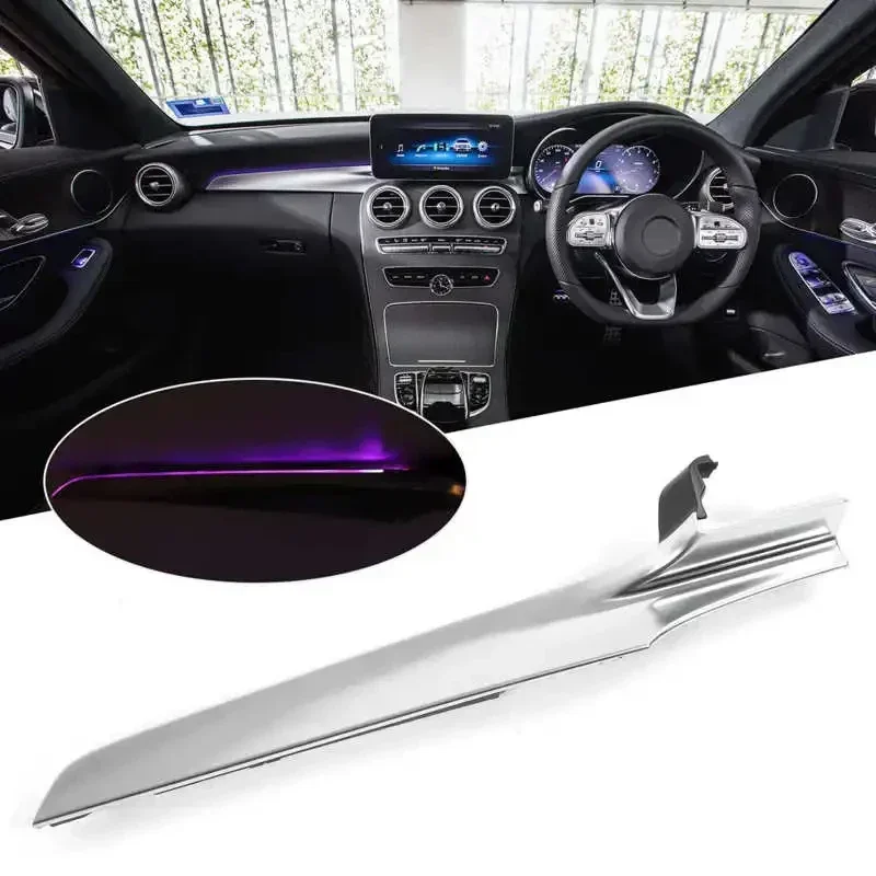 Фото Подходит для Mercedes Benz C Class W205 C205 2019 2020 2021, крышка пассажирской приборной панели, 64 цвета, отделка с внешней идентификацией RHD №3