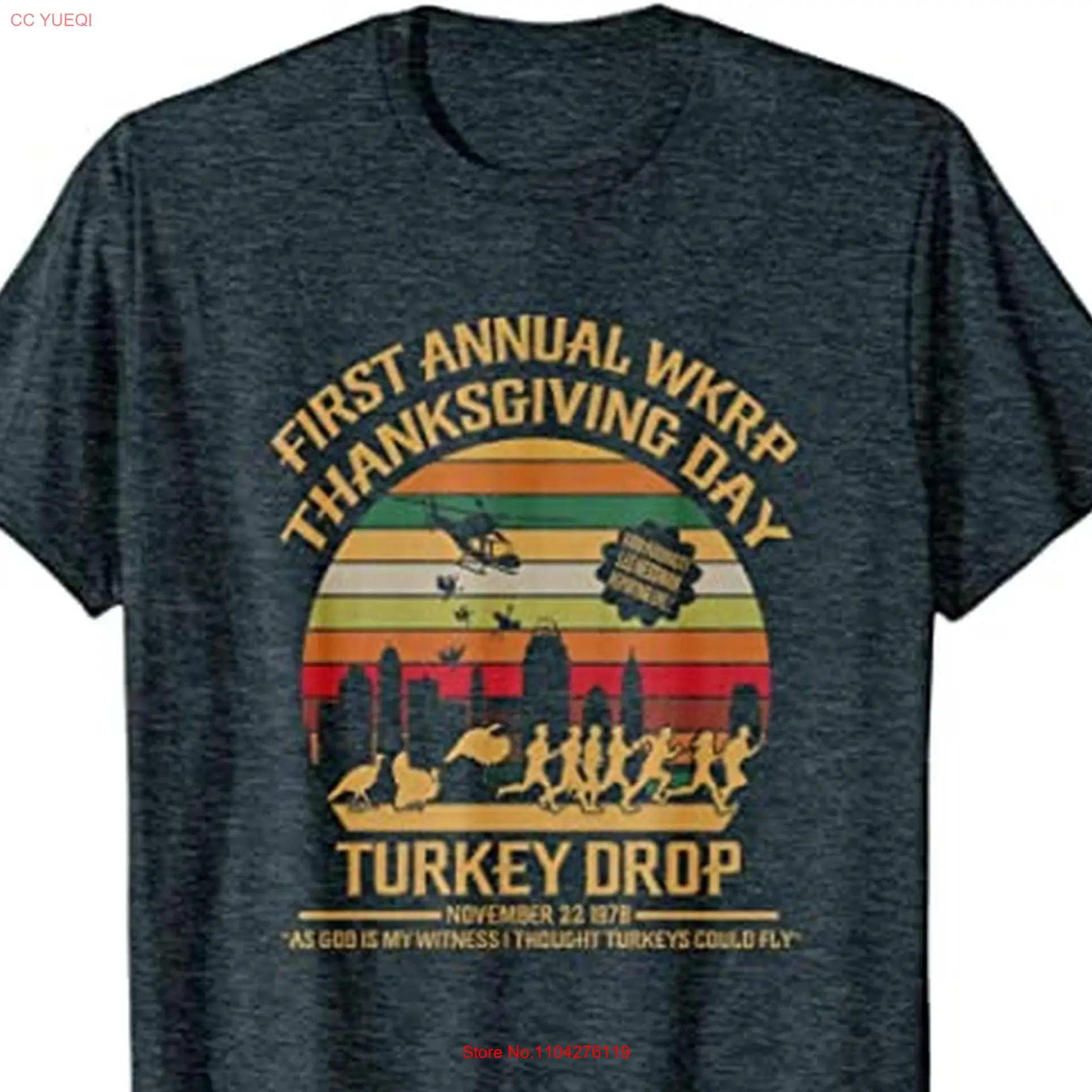 Футболка First Annual WKRP на День Благодарения в цвете Cincinnati SweaT DanielTovarArt с длинными или короткими рукавами
