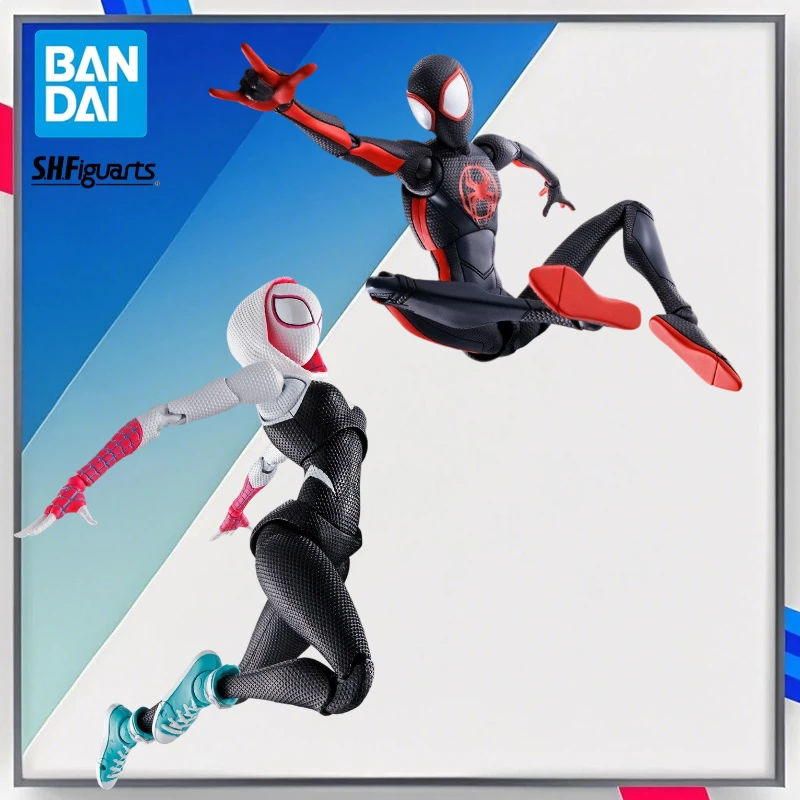 Оригинальные коллекционные предметы Bandai Spider Man S.H. Figuarts Гвен Майлз Моралес Человек-Паук Экшн Персонаж Стихи Игрушка Сборная Модель