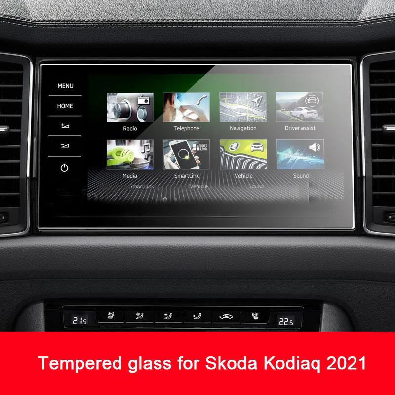 Защитная пленка из закаленного стекла для Skoda Kodiaq 2021, 9,2-дюймовая автомобильная радиостанция, GPS-навигация, аксессуары для интерьера