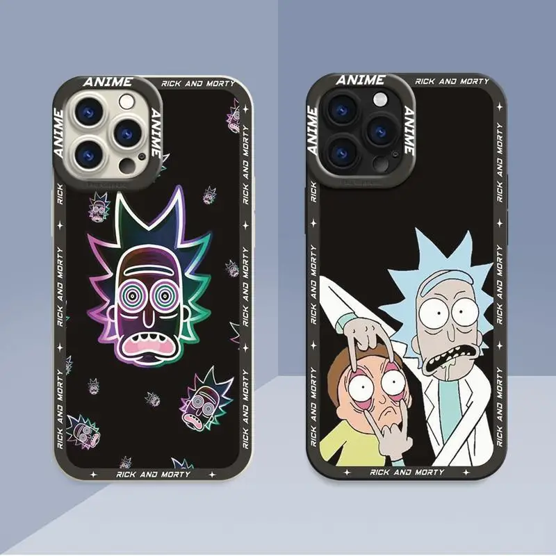 Крутой чехол Ricks с аниме для Apple iPhone 15 11 13 14 Pro Max 12, силиконовый мягкий чехол для телефона 15 Plus 11Pro