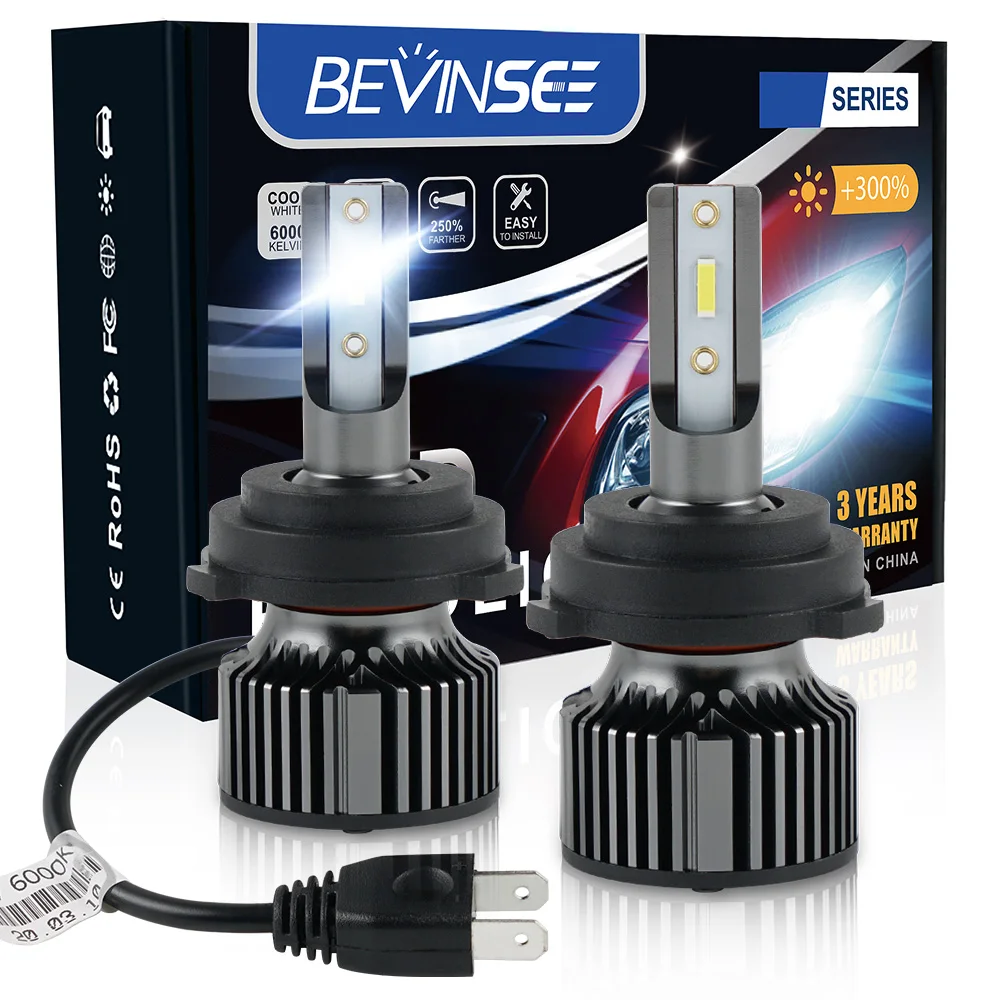Светодиодная лампа Bevinsee H7 10000LM 6000K, белая светодиодная цоколь налобного фонаря для VW Touran, Tiguan, Golf MK5 ближнего света 12 В