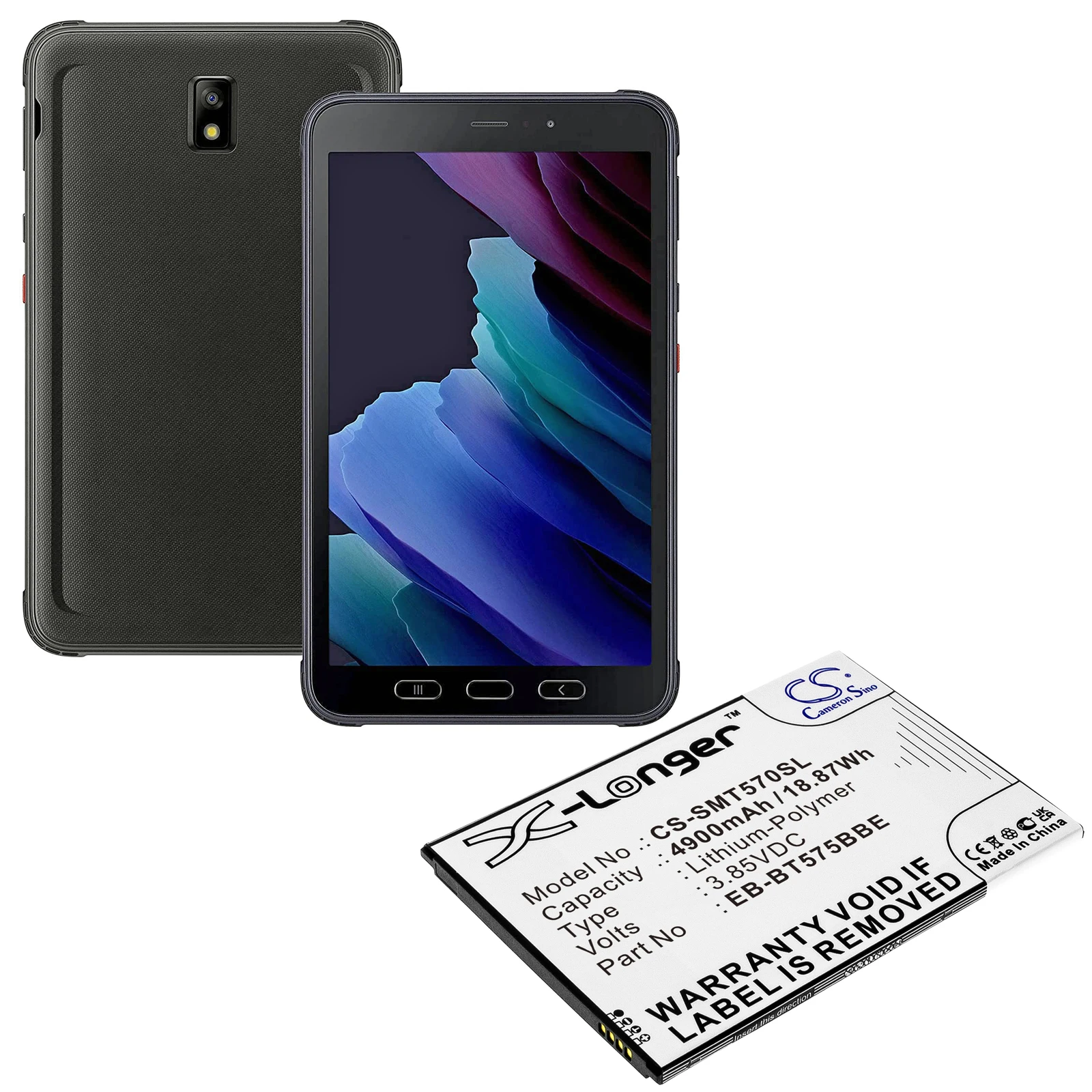 Аккумулятор для планшета Samsung Galaxy Tab Active 3 Active 3 8,0 Active 3 8,0 2020 SM-T570 SM-T575 T575N T577 EB-BT575BBE GH43-05039A (art.: 3920cd9a177a1) - 3920cd9a177a1