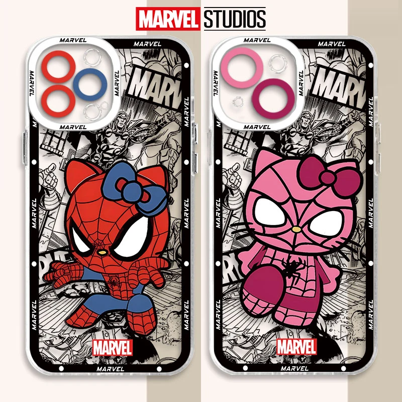 SpiderMan Hello Kitty Phone Case For TECNO CAMON 30 POVA 6 5 SPARK 10 Infinix 8 7 Note Hot 40 30i 20i Pro 5G Transparent Cover