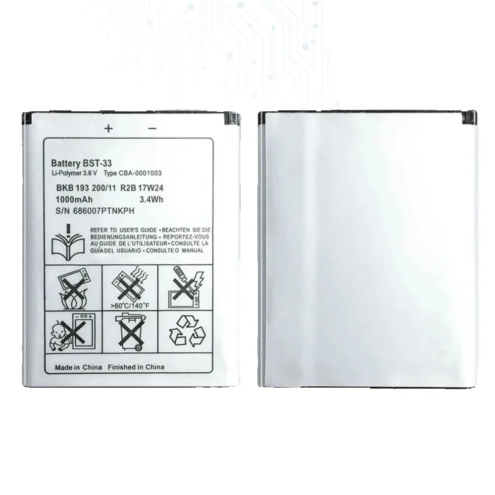 BST-33 аккумулятор для сотового телефона Sony Ericsson K800i K810i C702 C903 F305 G900 K550i K630i K660i W100I T700 T715 950 мАч