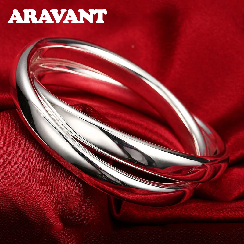 Серебро 925 пробы, двойные круглые браслеты Aravant для женщин и мужчин, модные украшения