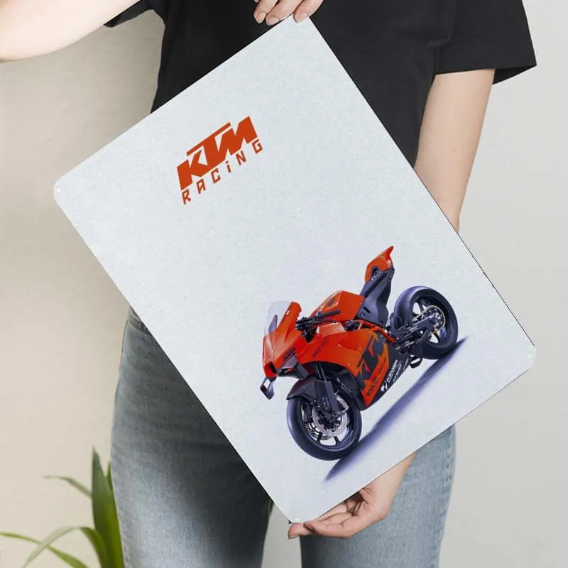 Фото Жестяной плакат KTM RC 8C для автомобиля, металлическая настенная фотография, аксессуары для украшения дома, ванной комнаты, эстетичный Ретро Декор №3