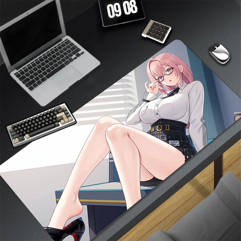 Резиновый противоскользящий крутой коврик для мыши Zenless Zone Zero Tsukishiro Yanagi, роскошные игровые аксессуары, настольный коврик, офисный компьютерный коврик для мыши