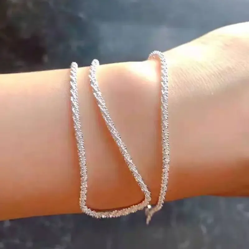 Ожерелье из серебра S925 пробы блестящее, 2 мм
