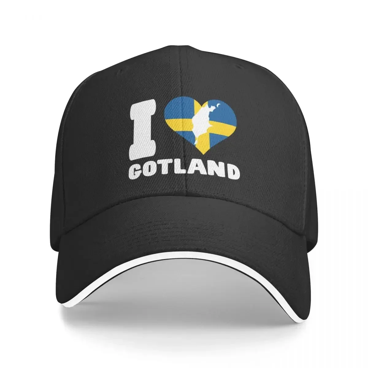 Бейсбольная кепка с изображением острова Швеции I LOVE GOTLAND, черная для женщин и мужчин