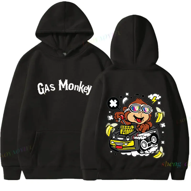 Винтажные толстовки с поршневым принтом Gas Monkey Garage, новые узоры, повседневные свободные толстовки с двусторонним принтом, удобные осенние толстовки с длинным рукавом