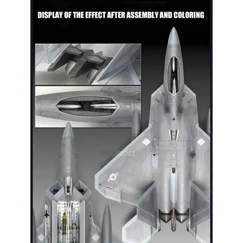 Фото Академия 12423 1/72 американский истребитель Hyundai F-22A, наборы для сборки, сделай сам, пластиковый комплект модели самолета для военного коллекционера для хобби №2