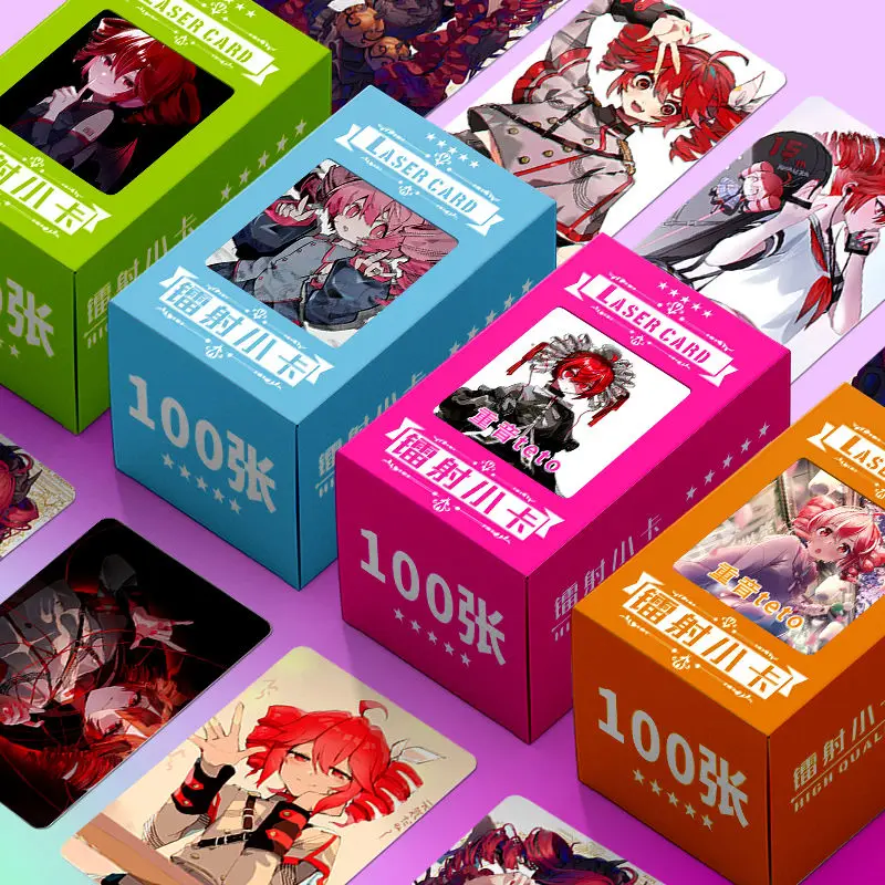 100 шт. не повторяйте аниме Kasane Teto Laser Lomo Card Photocard HD Маленький альбом Фотокарточки для фанатов Коллекция Открытка