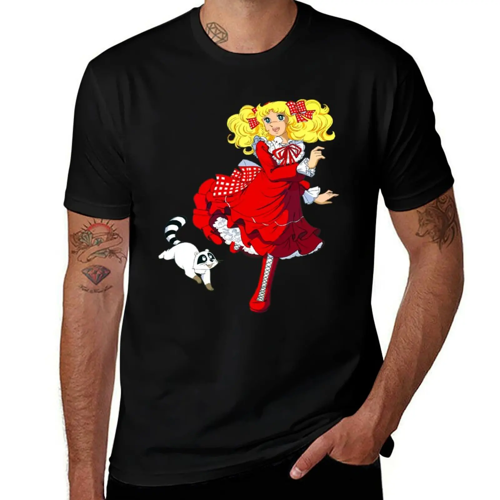 Футболка Candy Candy Snow Capucin больших размеров, милые топы, корейские модные облегающие футболки для мужчин