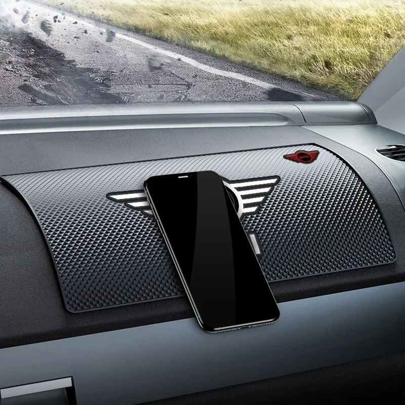 Фото Для BMW MINI Автомобильный силиконовый липкий нескользящий коврик для приборной панели телефона Противоскользящий коврик для BMW Mini Cooper One S R50 R53 R56 R60 F55 F5 №2