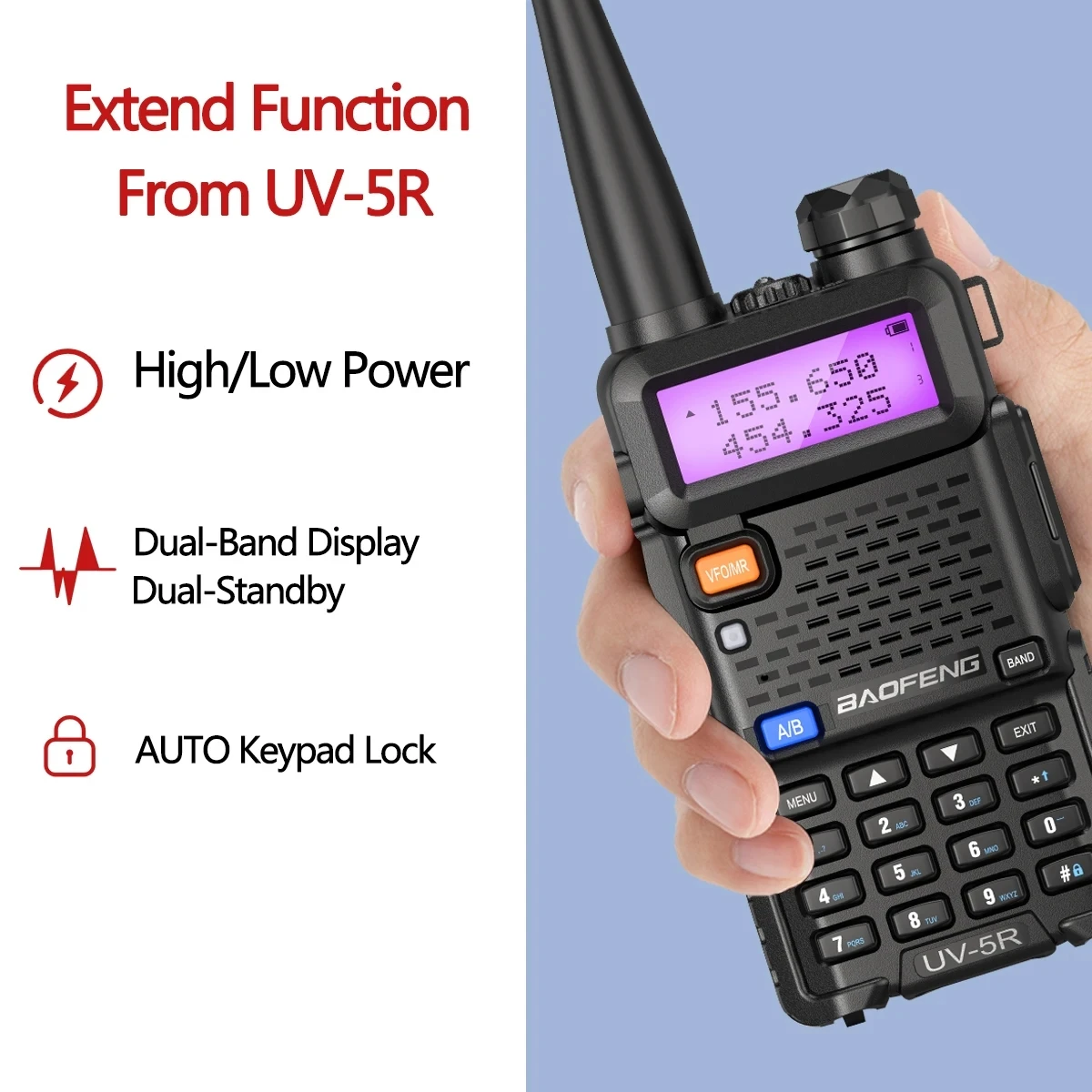 Baofeng UV 5R 8W Walkie Talkie двухдиапазонная УКВ УВЧ портативная FM-любительская 1800 мАч UV5R двусторонняя радиолюбительская радиостанция для восхождения