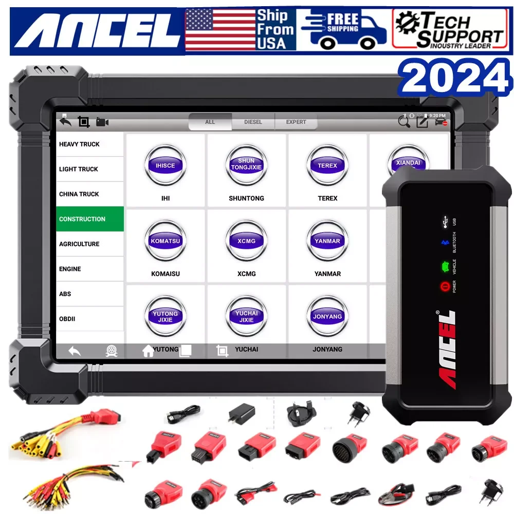 ANCEL X7 HD Heavy Duty Truck Diagnostic Tool TPMS D-P-F Regen ABS SAS ECU Oil Reset Полная система OBD2 Грузовой сканер 24 В/12 В Автомобили