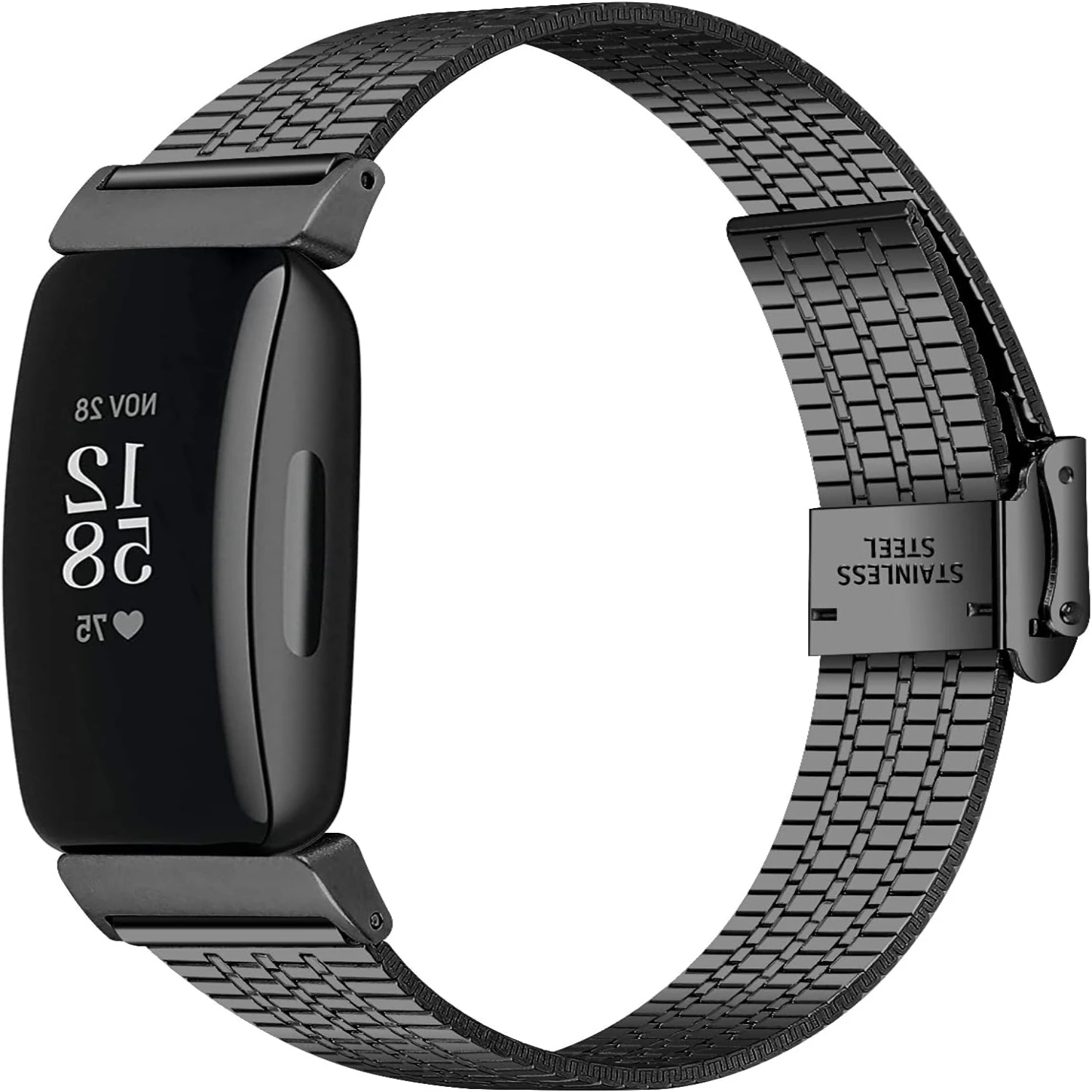 Фото Улучшите свой Fitbit Inspire/Inspire HR с помощью этого элегантного, стильного и безопасного браслета из нержавеющей стали для идеального, прочного, №2