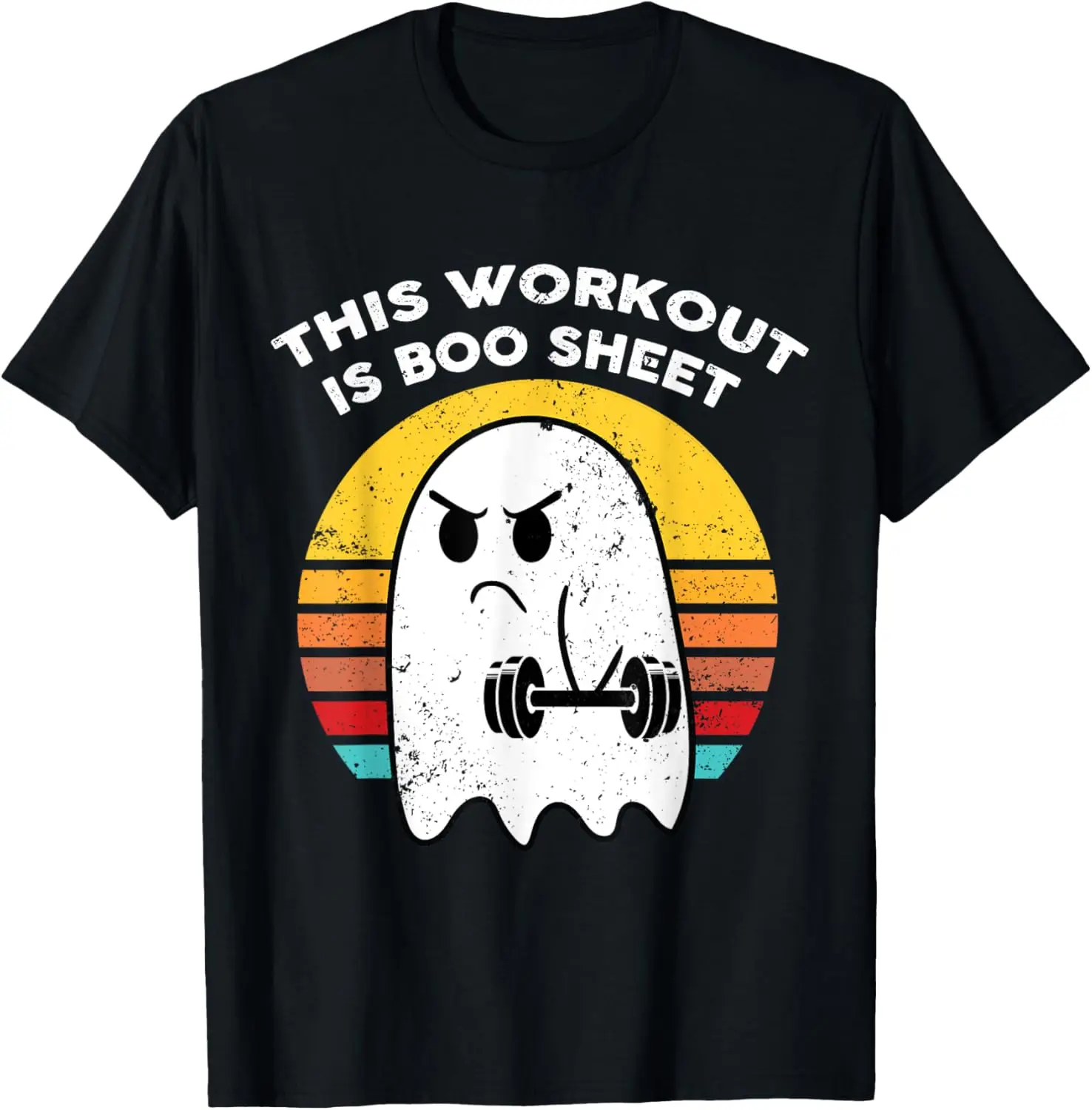 Забавный лист This Workout Is Boo, Хэллоуин, призрак, тренажерный зал, принт, оригинальный дизайн, подарки, футболки, мужская одежда, Ropa Hombre