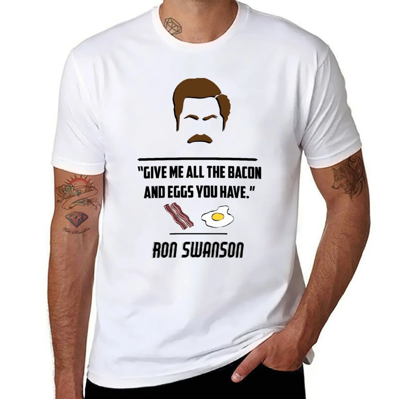 Футболка Ron Swanson, мужская футболка, мужская футболка из 100% хлопка, футболка люксового бренда