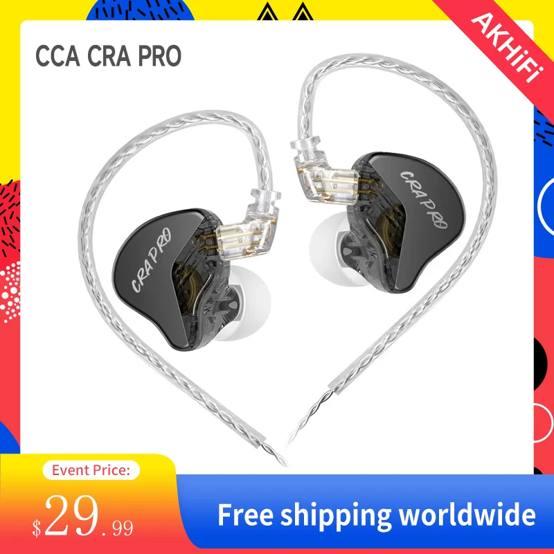 Динамические наушники CCA CRA Pro HIFI с алмазной диафрагмой и сменными кабелями для наушников, спортивные музыкальные наушники CRAPRO
