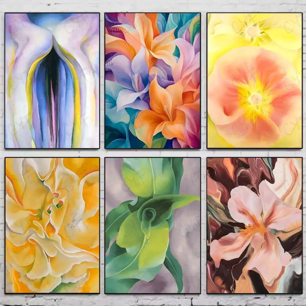 Georgia O'Keeffe абстрактный цветочный постер HD Art липкая стена водостойкая домашняя гостиная спальня бар эстетическое украшение