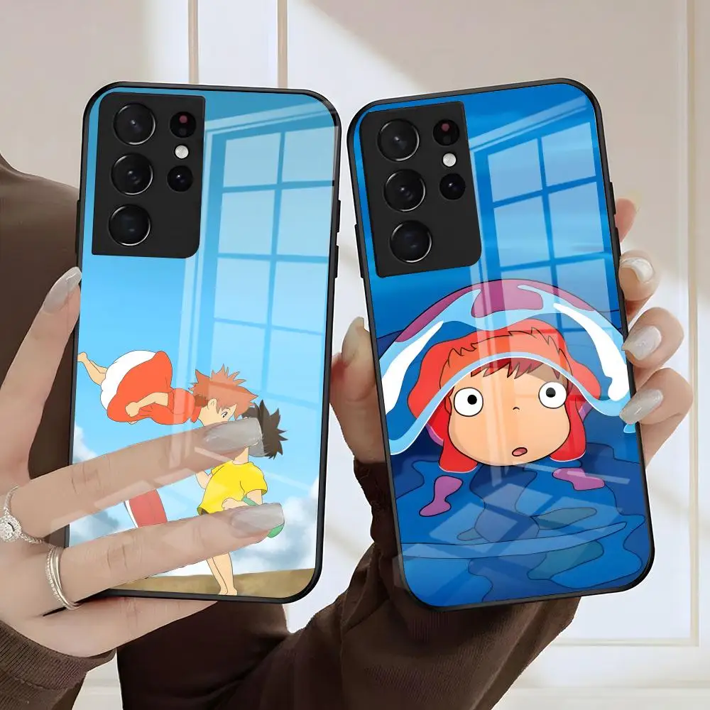 P-Ponyo-on The Cliff By-the-Sea Чехол для телефона Samsung A56 A36 A26 A16 A15 A25 A35 A55 A14 A34 A24 A54 Стеклянный чехол