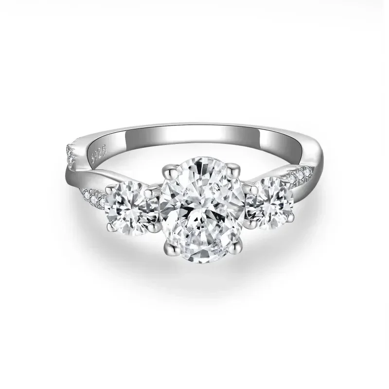 Фото LinkerLove 925 Серебряное женское кольцо 1.5CT Овальный разрез Моссан Камень обручальное кольцо 2025 Блестящая роскошная лаборатория бриллиантовые драгоценности №4