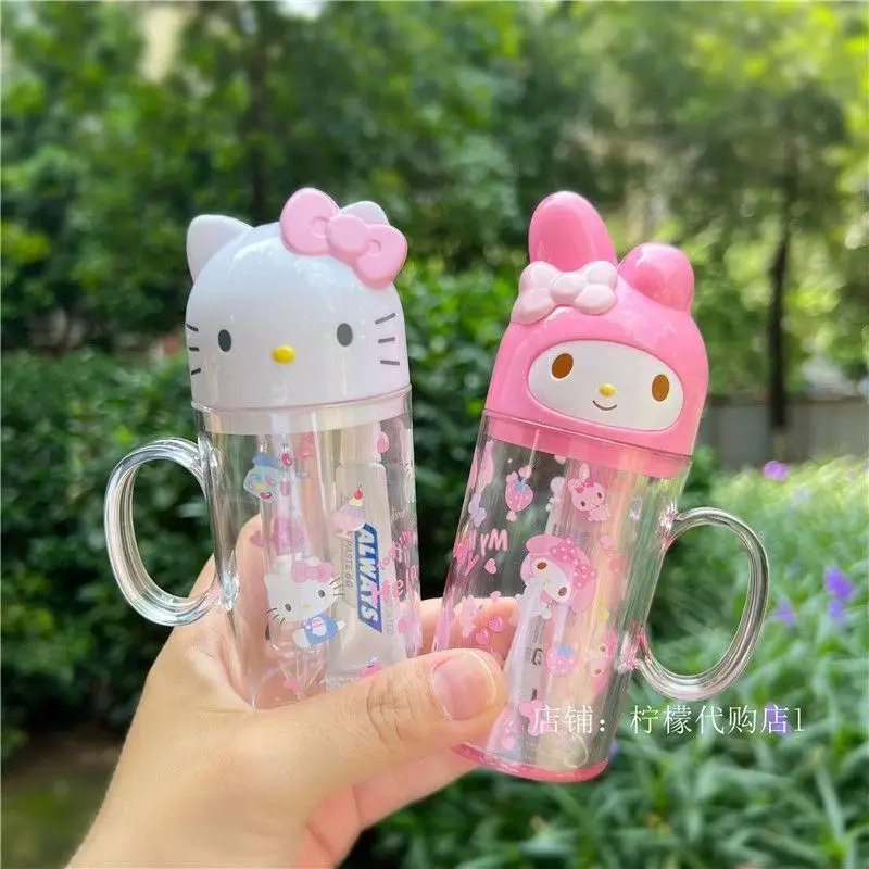 Sanrio Wash Cup Hello Kitty Kuromi мультфильм для девочек, портативный студенческий детский моющийся зубной щетка, зубная паста, ополаскивающая чашка, костюм
