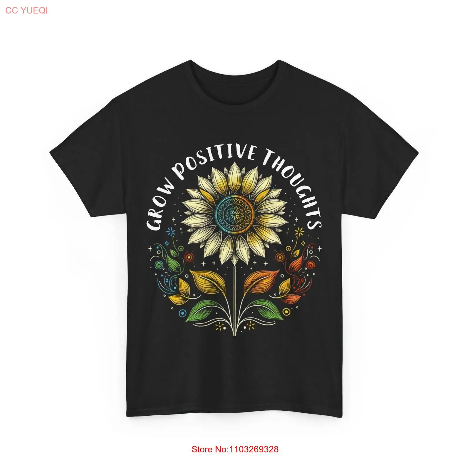 Футболка Bloom Optimism: культивировать позитив! Расти позитивные мысли!