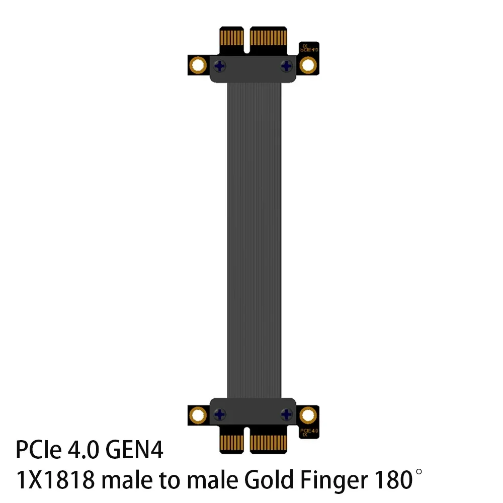 Кабель PCIe 4.0 X1–X16 Riser, двойной прямоугольный Gen4 1x для карты PCIe WiFi, адаптера M.2 SSD, карта Firewire, USB PCIe, звуковой карты (art.: 3920cc79b5b15) - 3920cc79b5b15