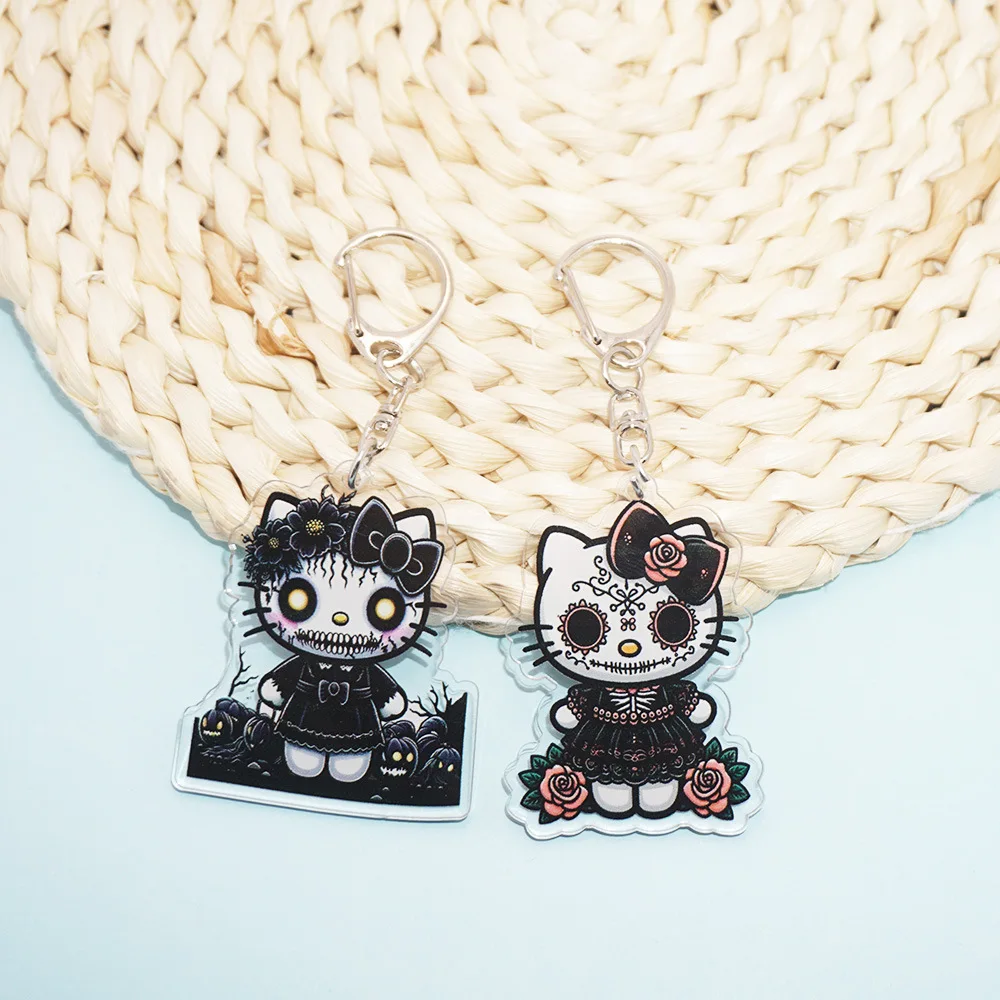 Y2k Hello Kitty череп аниме акриловый кулон брелок мультфильм Kawaii Хэллоуин ювелирные аксессуары сумка очаровательные подвесные подарки игрушки
