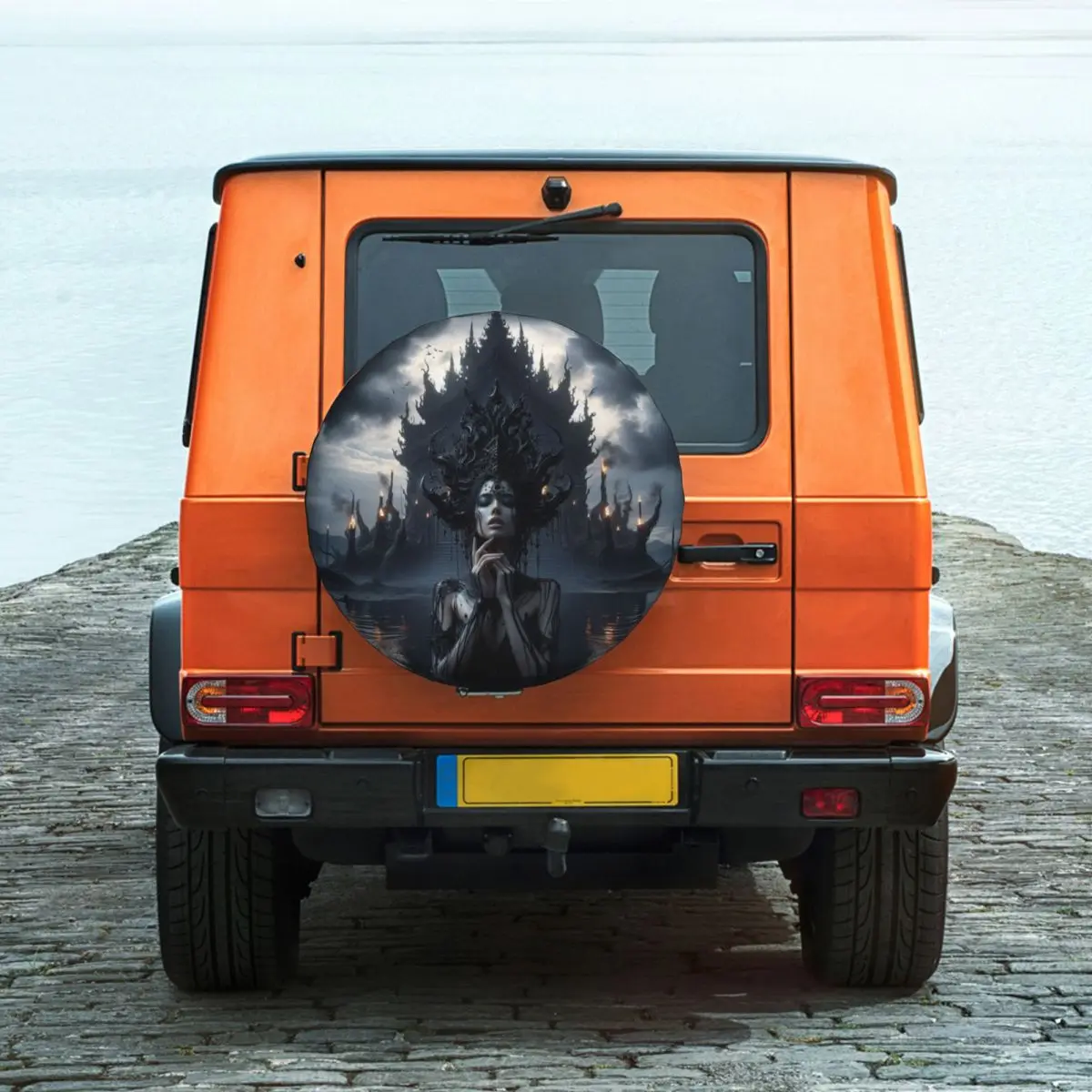Фото Чехол для запасного колеса Darkness Goddess для Jeep Hummer SUV RV, защита колес автомобиля, аксессуары 14 дюймов, 15 дюймов, 16 дюймов, 17 дюймов №5