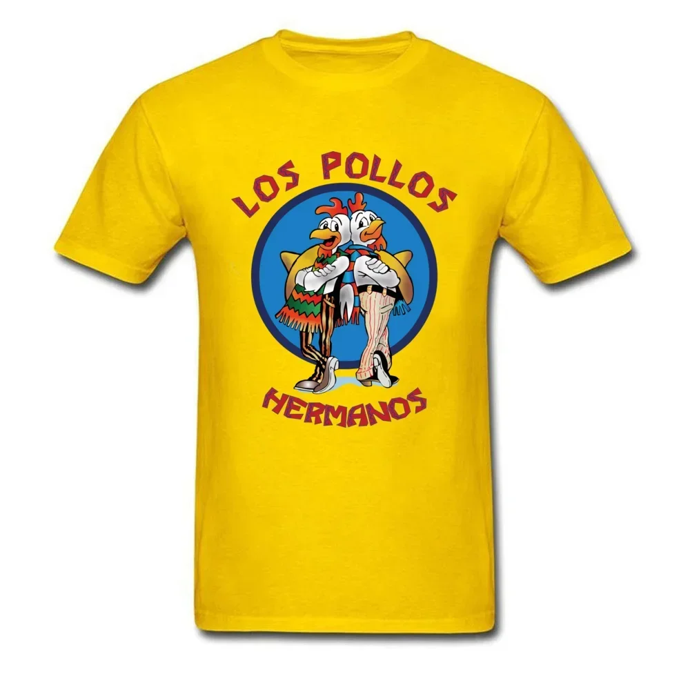 Фото Футболки Breaking Bad Los Pollos Hermanos с ТВ-принтом, уличная повседневная уличная блузка с круглым вырезом и коротким рукавом, очень большая свободная дышащая модная блузка №3