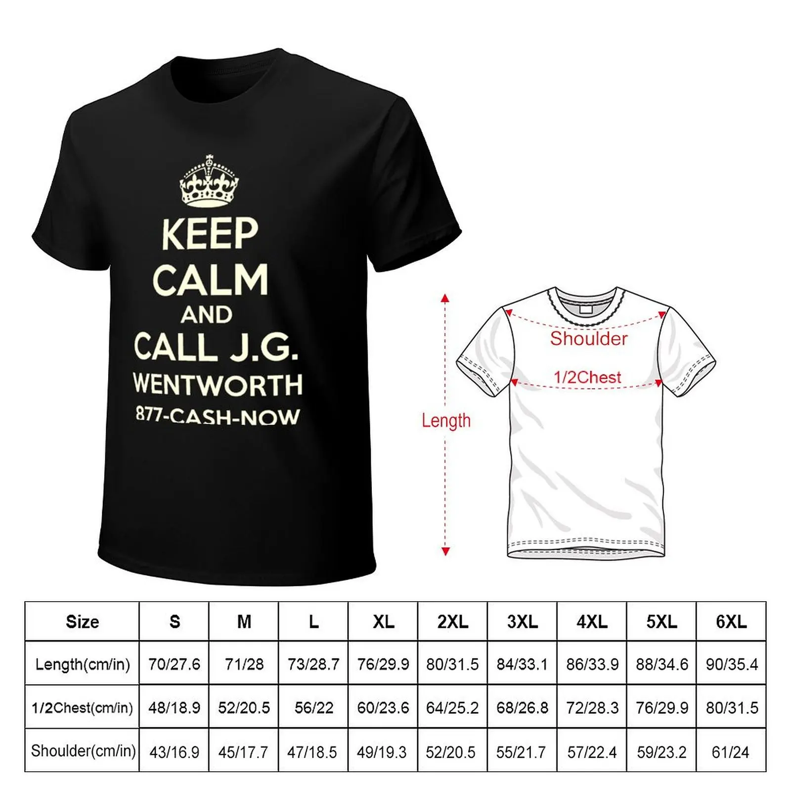 Фото Футболка Keep Calm Call JG Wentworth, футболки с аниме, мужская футболка, простые черные футболки для мужчин №2