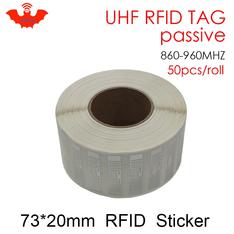 RFID-метка UHF наклейка NXP U8 73x20 мм мокрая инкрустация 915 МГц868 МГц 860-960 МГц EPC 6C 50 шт. Бесплатная доставка клейкая пассивная RFID-метка