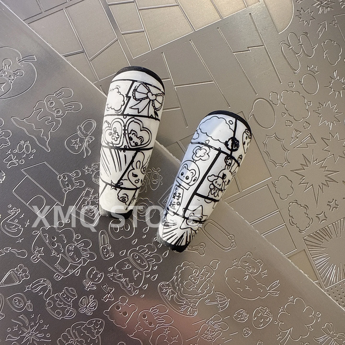 XMQ NAIL ART СТЕМПИРУЮЩИЕ ПЛАТКИ КАРТОНОВЫЕ ТЕМПЕРАТУИ МИЛЫЕ ДИЗАЙНЫ