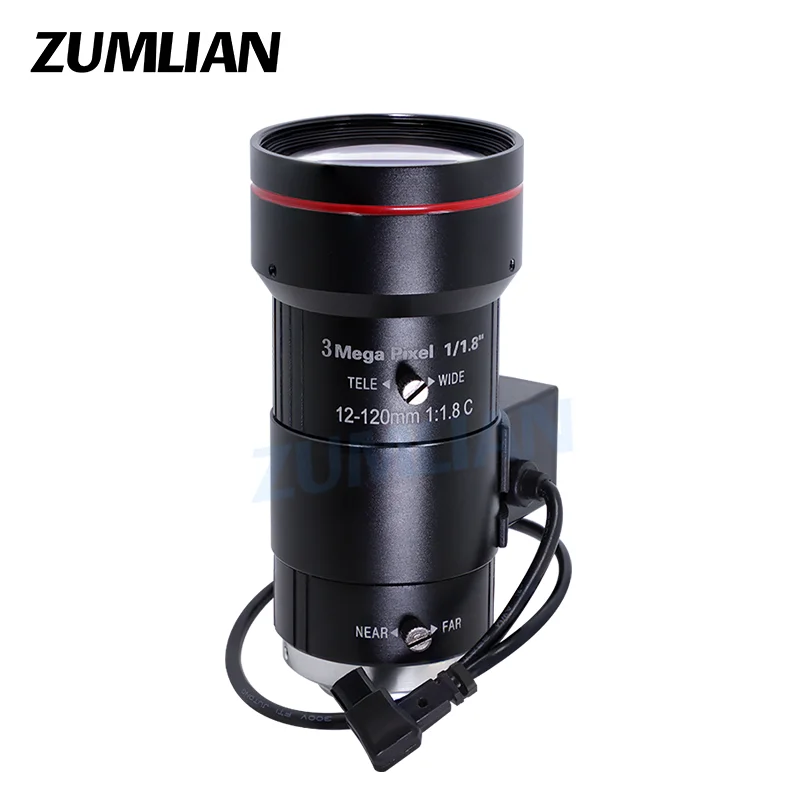 Фото ZUMLIAN 12-120 мм объектив для видеонаблюдения 1/1,8 дюйма C-Mount с переменным фокусным расстоянием и автоматической диафрагмой F1.8 для камер видеонаблюдения 3 мегапикселя №2