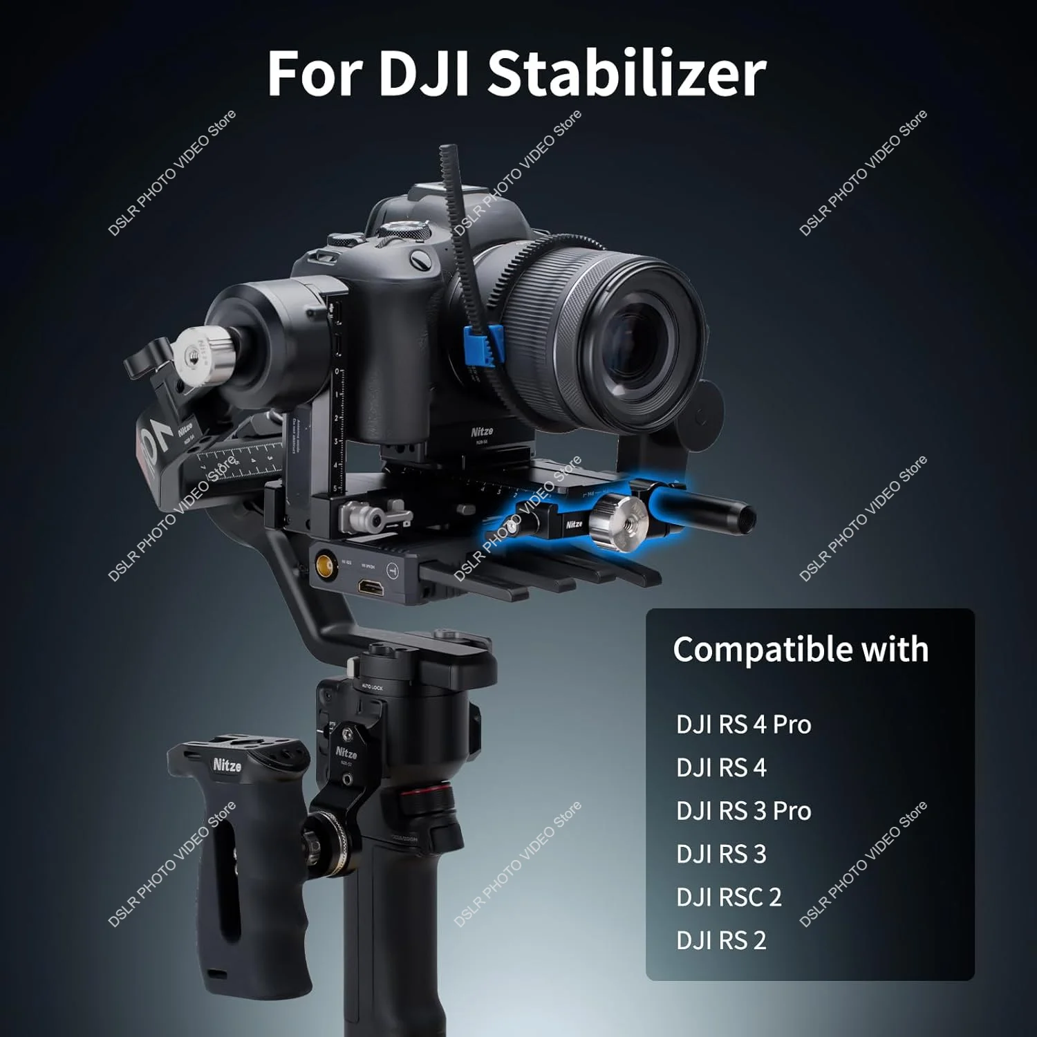 Фото Комплект противовесов Nitze для стабилизаторов DJI RS 4 Pro/RS 4/RS 3 Pro/RS 3/RSC 2/RS 2, с противовесами 50 г/100 г, монтаж №2