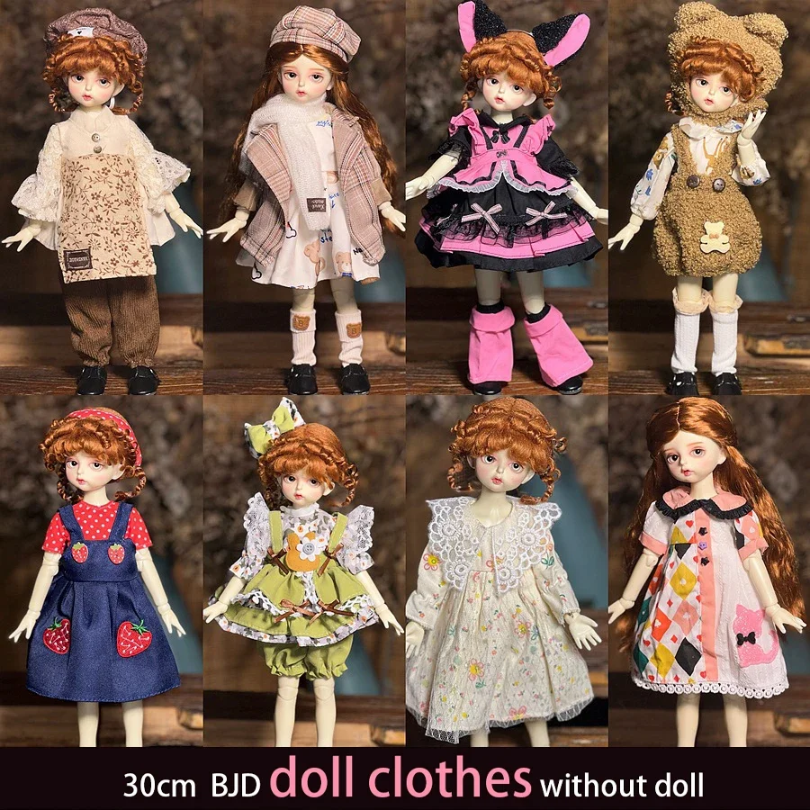 Одежда для кукол 30 см, куклы 1/6 BJD, лесной призрак, мама, Лолита, стиль принцессы, многослойное платье-юбка для торта, милый клетчатый комплект для девочек и малышей