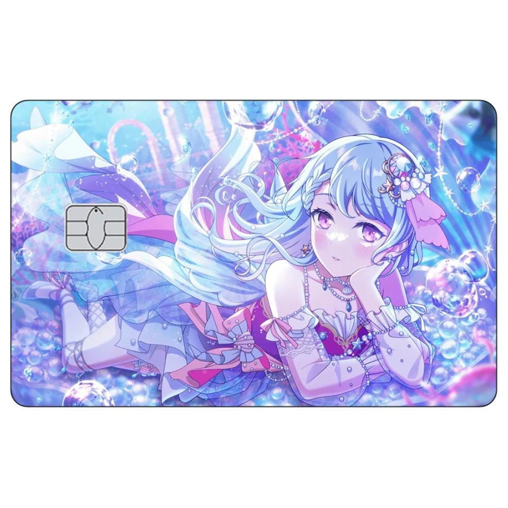 Аниме TV BanG Dream кредитная карта Skin Ran Mitake матовые наклейки для банковских карт VISA Mastercard JCB и других магнитных карт IC (art.: 3920d14345c0d) - 3920d14345c0d