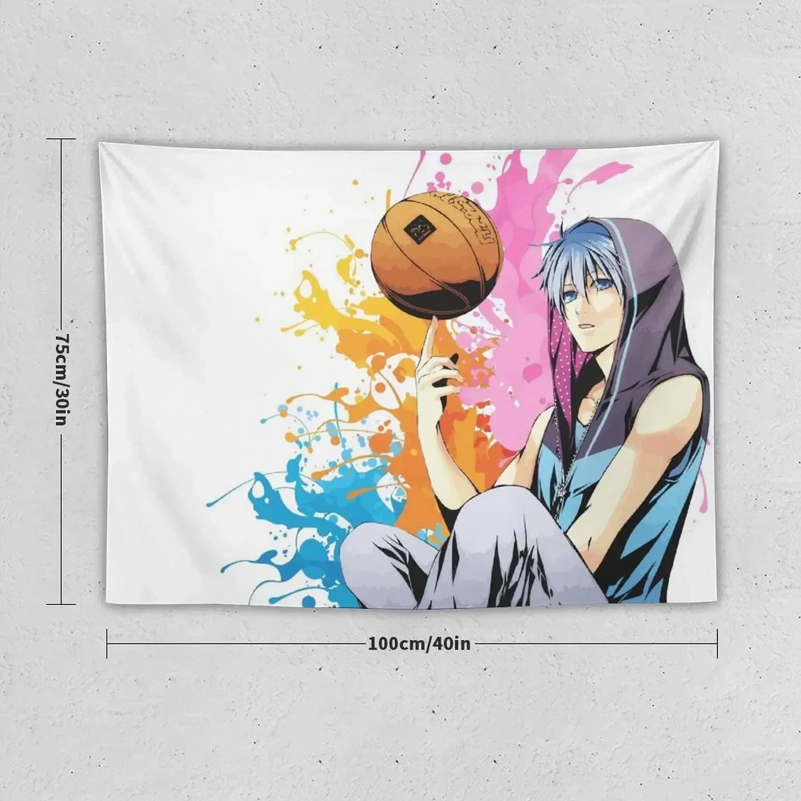 Фото Kuroko no Basket - красочный гобелен с всплеском, домашний декор, эстетический японский гобелен для декора комнаты №3