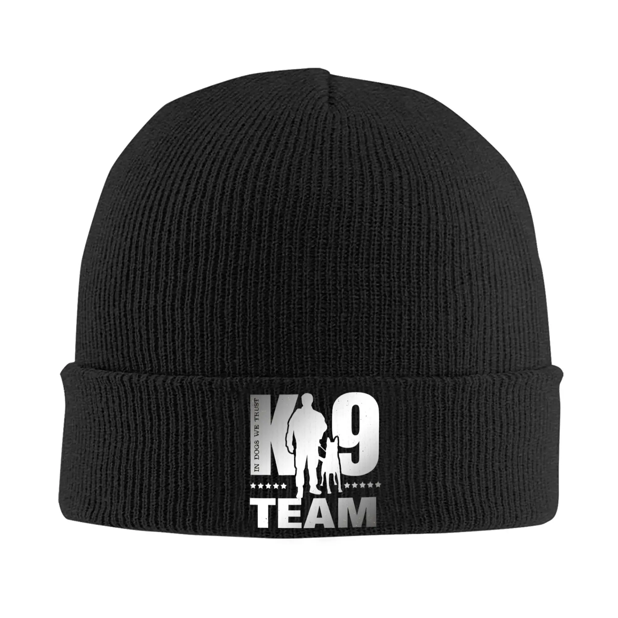 K9 Team Dog Cuff Beanie Вязаная шапка с черепом для зимних вязаных шапочек унисекс