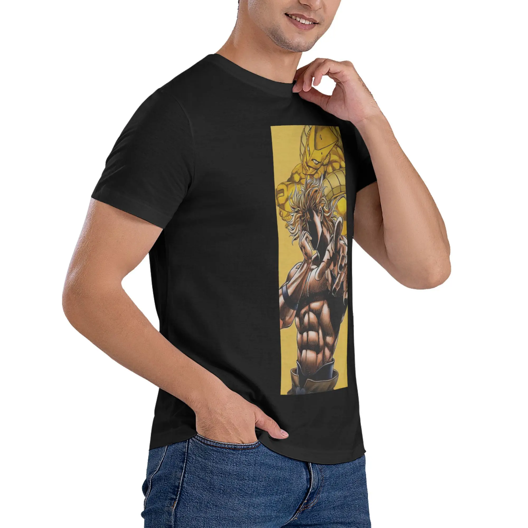 Фото Mens Womens J-Jojo Man B-Bizzare Shirt Pure Cotton Graphic Printing Tee Shirts Japanese Anime Clothing Outfits TS013 №3
