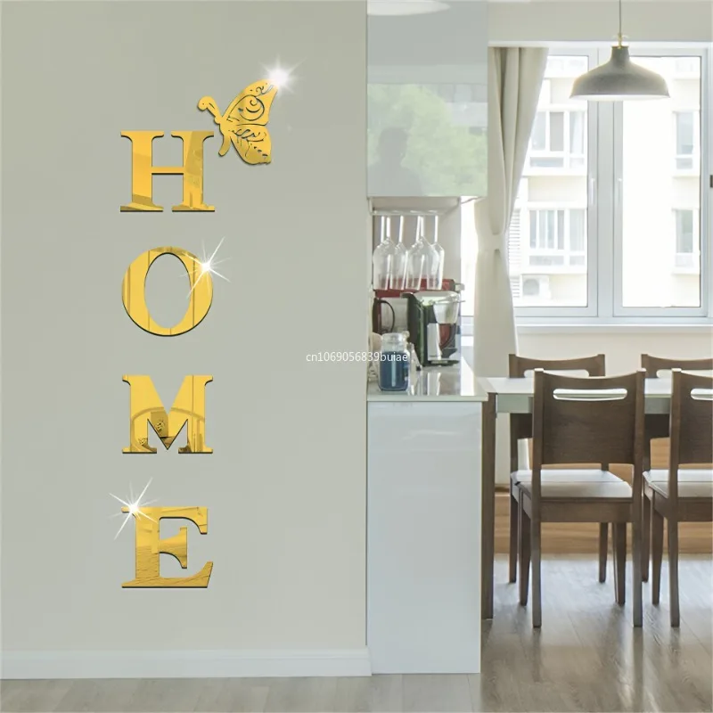 Фото 3D акрил DIY зеркало большие самоклеящиеся съемные наклейки на стену семейный английский алфавит гостиная спальня украшения дома №4