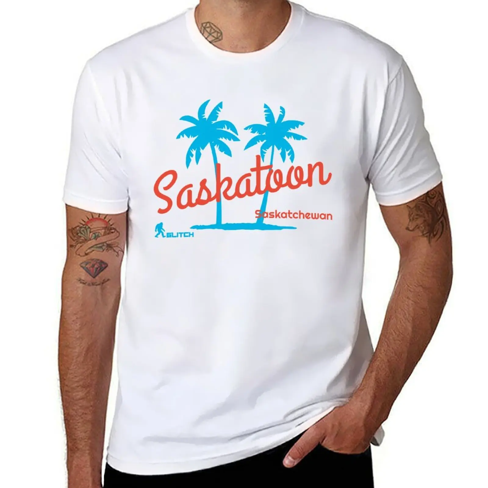 Футболка Saskatoon Paradise, забавные футболки, хлопковые футболки для мужчин, футболки с рисунком