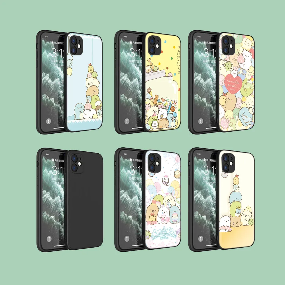 Черный защитный чехол для OPPO Find T X3 X5 Reno 10 Neo 8 Lite Pro Plus Soft Cover Sumikko Gurashi