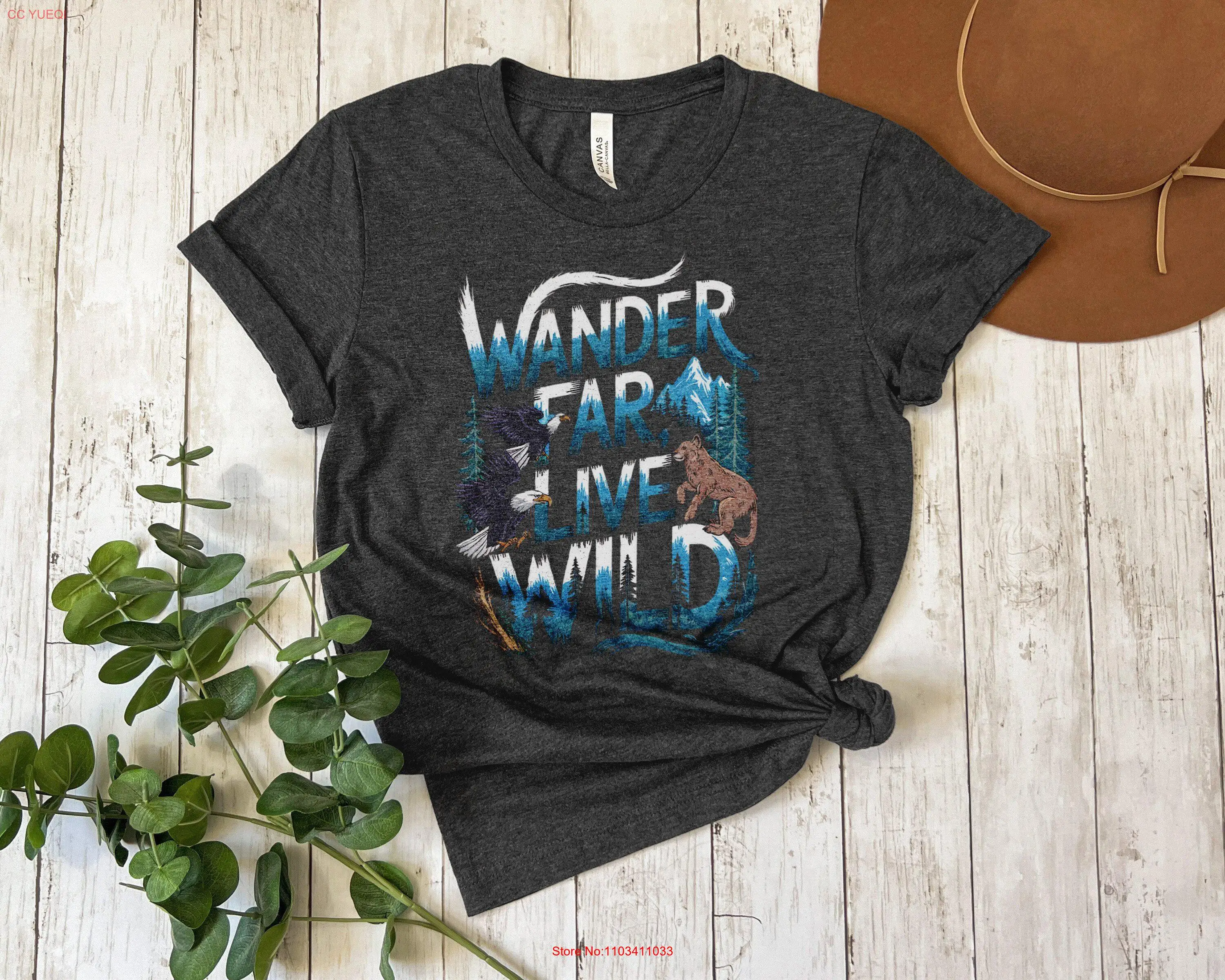 Футболка Wander Far Live Wild, пустые приключения, любитель природы, любитель природы, дикая природа, с длинными или короткими рукавами