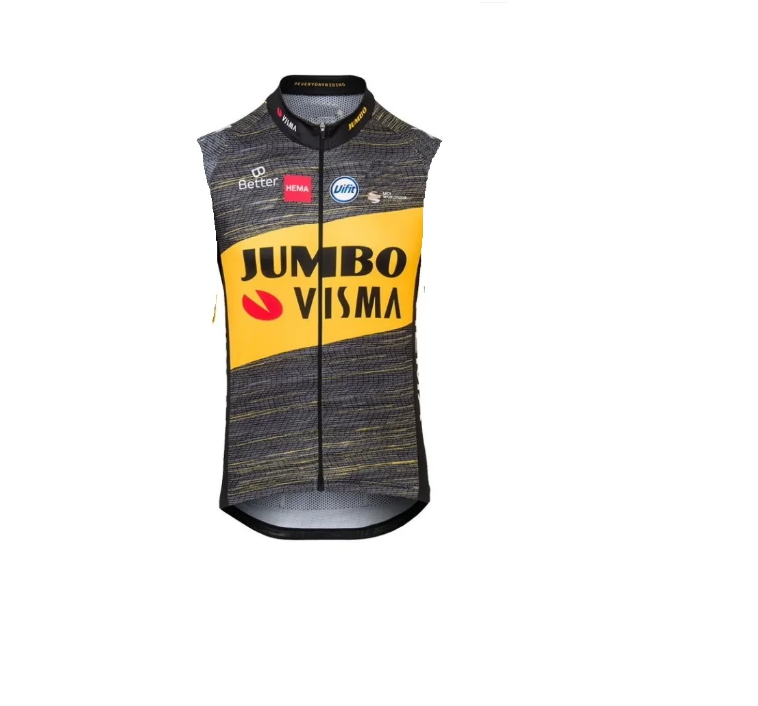 Жилет горный велосипедный Jumbo Visma, черный жилет без рукавов для команды, одежда для горных велосипедов, одежда для велоспорта, лето 2021